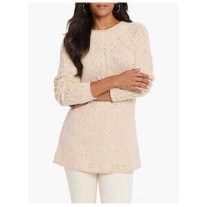 NIC and ZOE Women's Femme Cable Sweater Nougat - Size PS